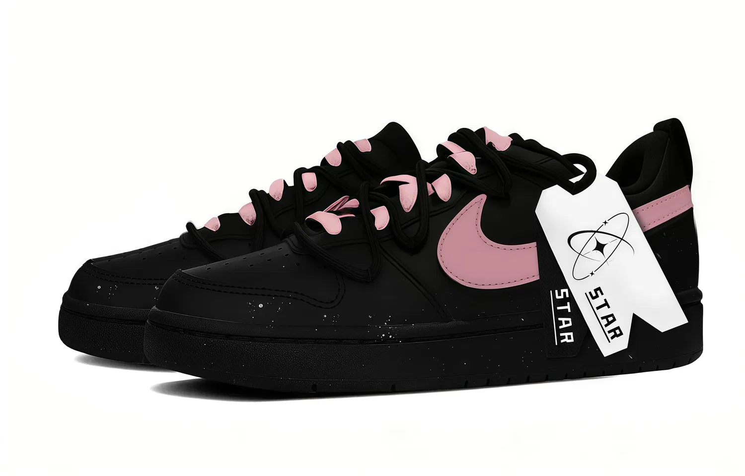 Детские кеды Nike Court Borough Dark Night Pink Star, Черный — фото 4
