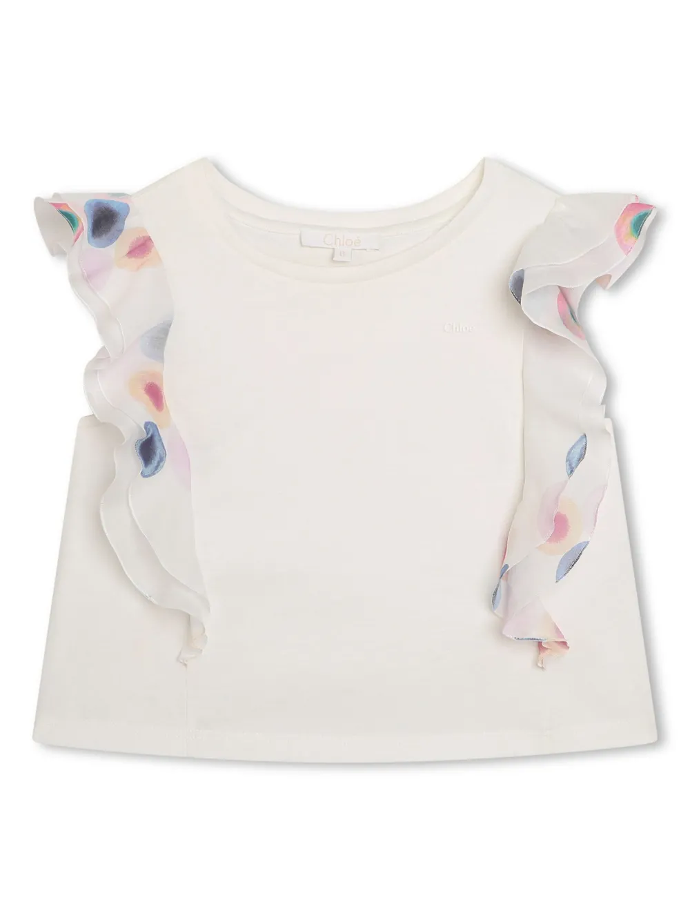 

Блузка из органического хлопка с оборками Chloé Kids, белый