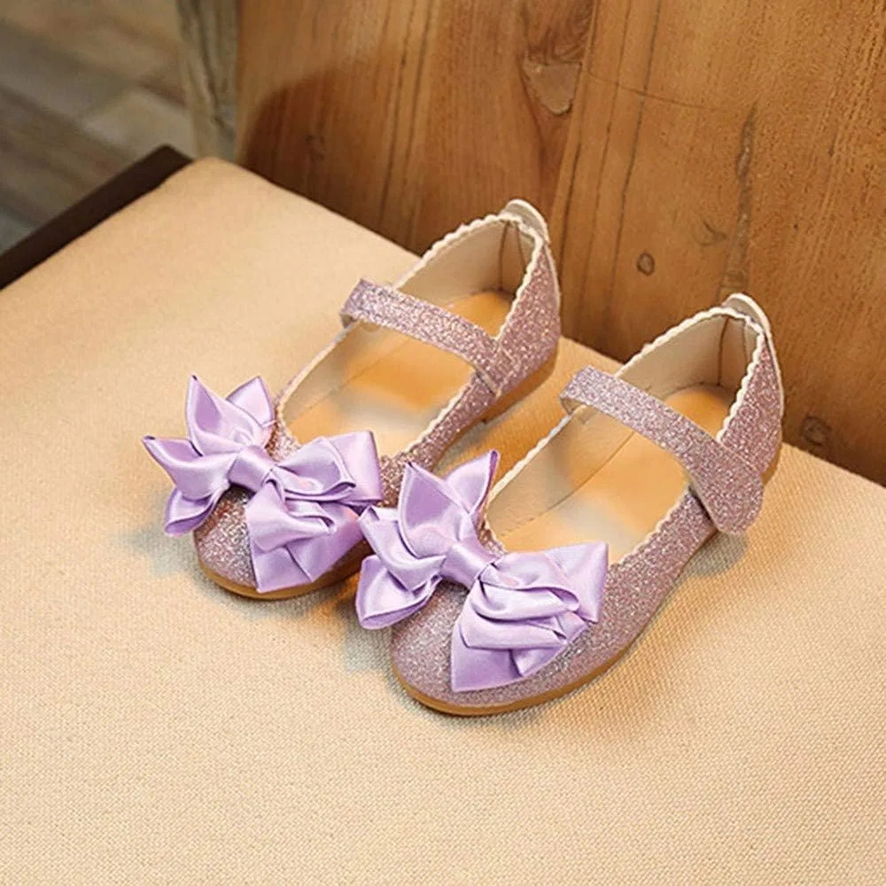 Детские балетки для девочек с жемчугом, кожаные, на плоской подошве, Purple — фото 2