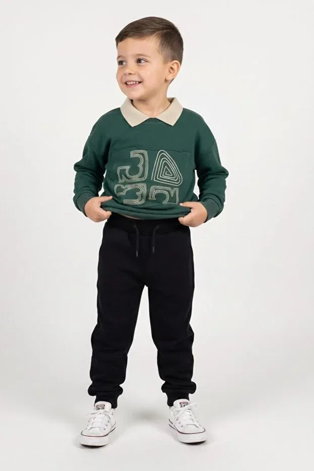 Детское худи для девочек с принтом Oversize Collared Sweat Miababy, Nefti Green