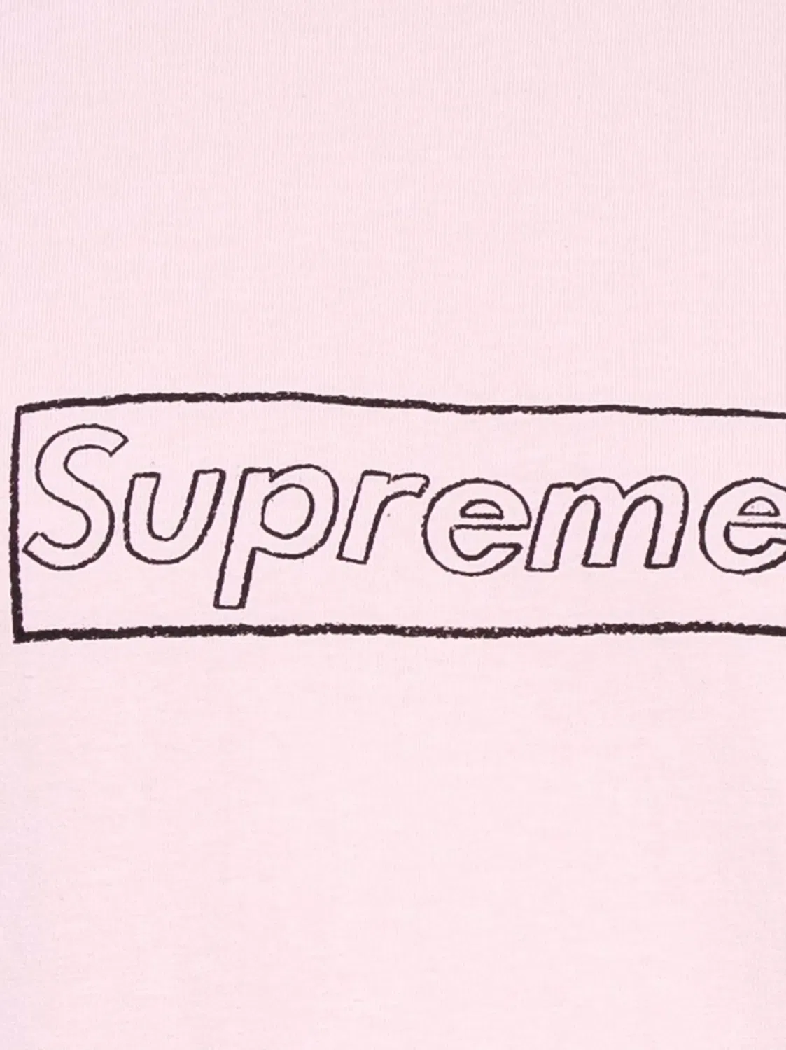 Supreme Футболка с круглым вырезом Chalk Logo розовая — фото 2