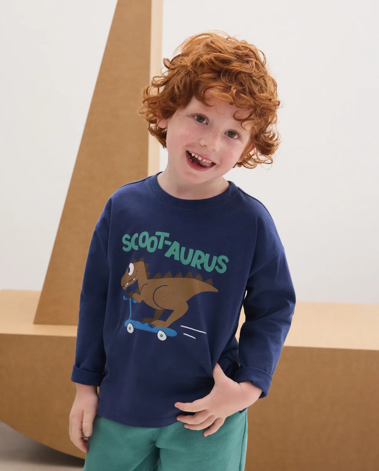 Детская футболка с длинным рукавом с принтом Walter Print Kids El Corte Inglés, Azul