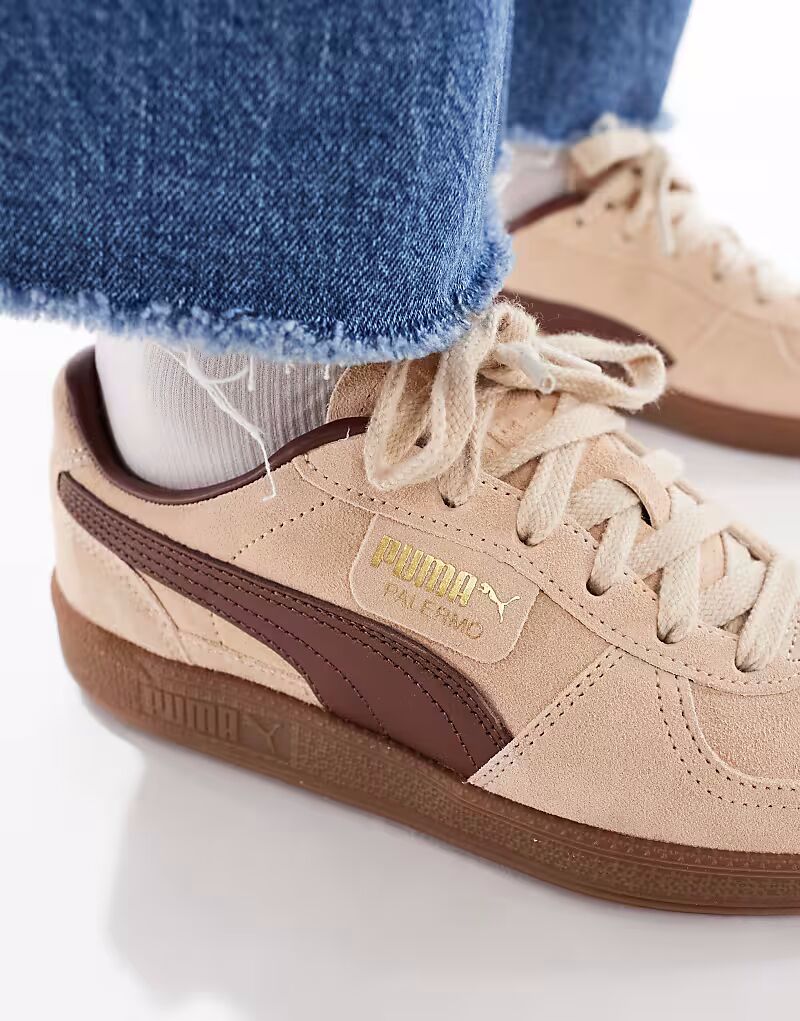 Кроссовки Puma Palermo светло-коричневого цвета — фото 4