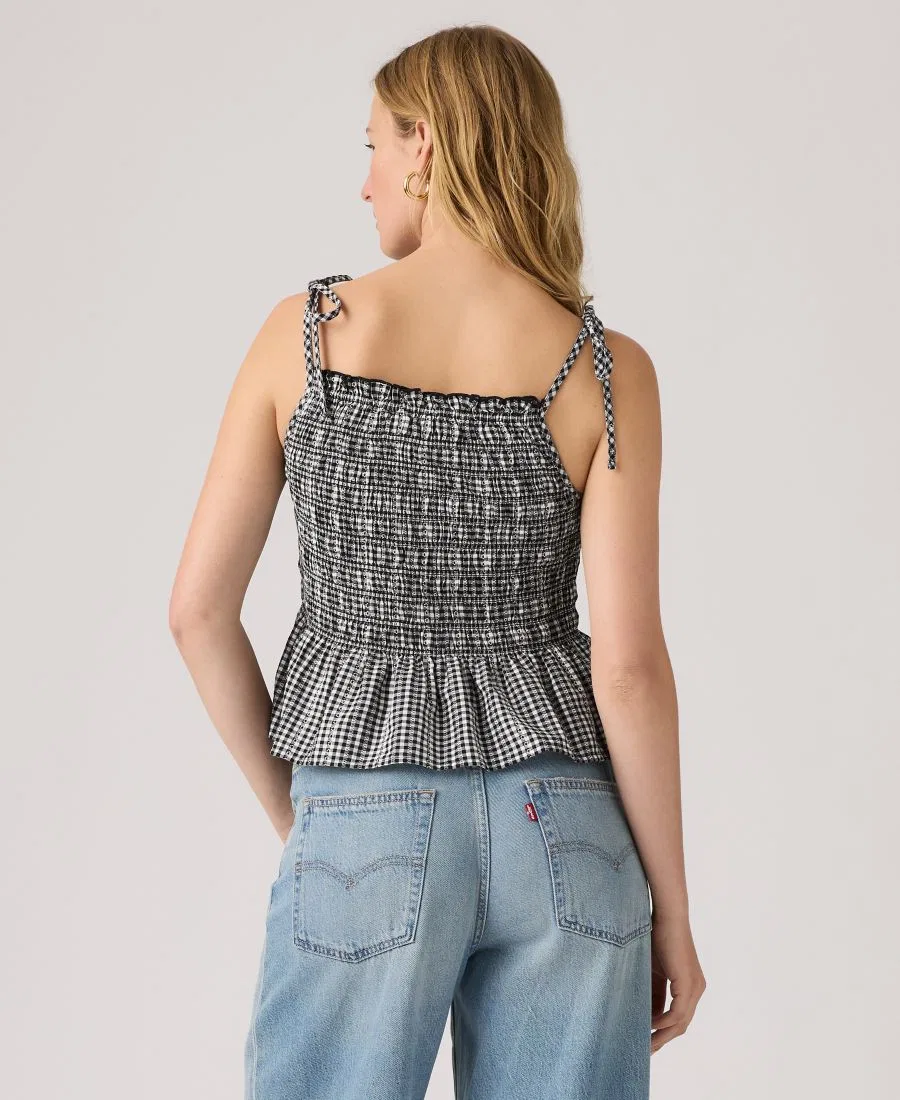 Женская блузка без рукавов Monaco Levi's, Springtime Dobby Gingham Black And White — фото 4