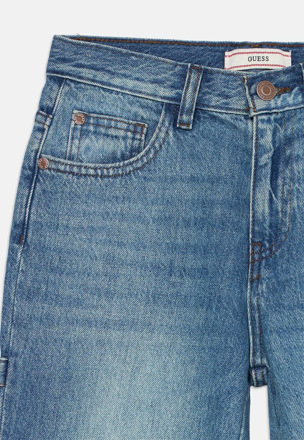 Унисекс джинсы свободного кроя для работы в непринужденной обстановке Guess, Vintage Worn Blue — фото 3