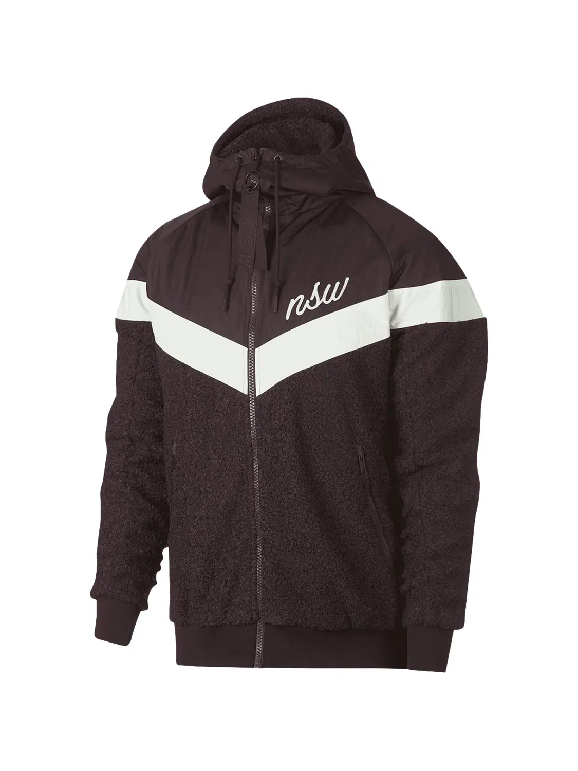 Куртка NSW Sherpa Burgundy/White Nike, коричневый
