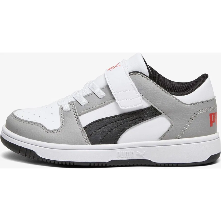 Детские кроссовки с синтетическим верхом Rebound Layup Low Puma, Серый — фото 4