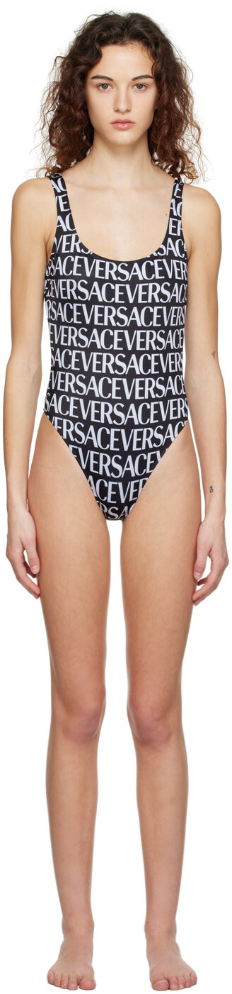 

Черный комбинезон с низкой спинкой Versace Underwear