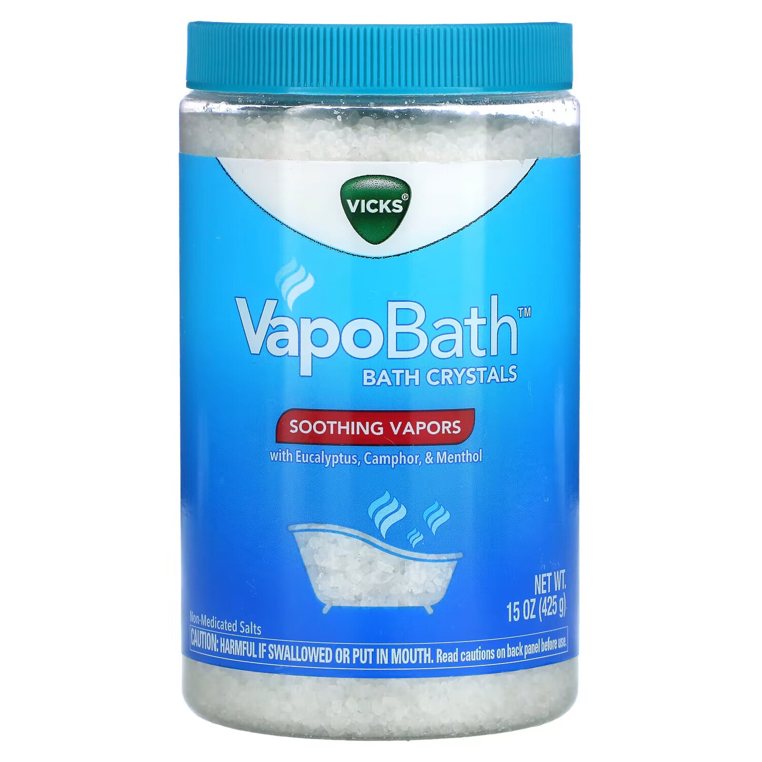 Vicks, VapoBath, кристаллы для ванн, успокаивающие пары, 425 г (15 унций) — фото 2
