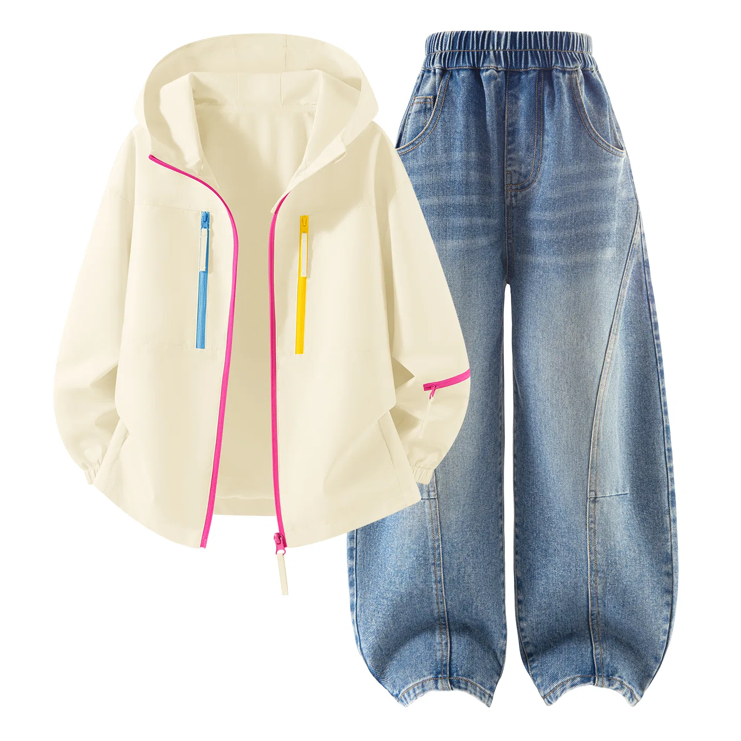 Детский спортивный комплект с капюшоном, джинсовый, Disney, Navy Blue/Denim Light Blue — фото 3