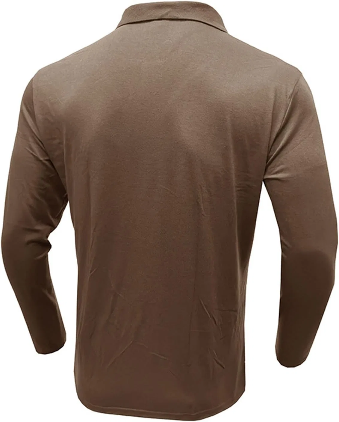 Мужская повседневная рубашка с длинным рукавом Generic, Khaki — фото 3
