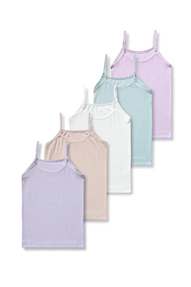 Детское для девочек хлопковое комплект маек Panfilia, Pink Green White