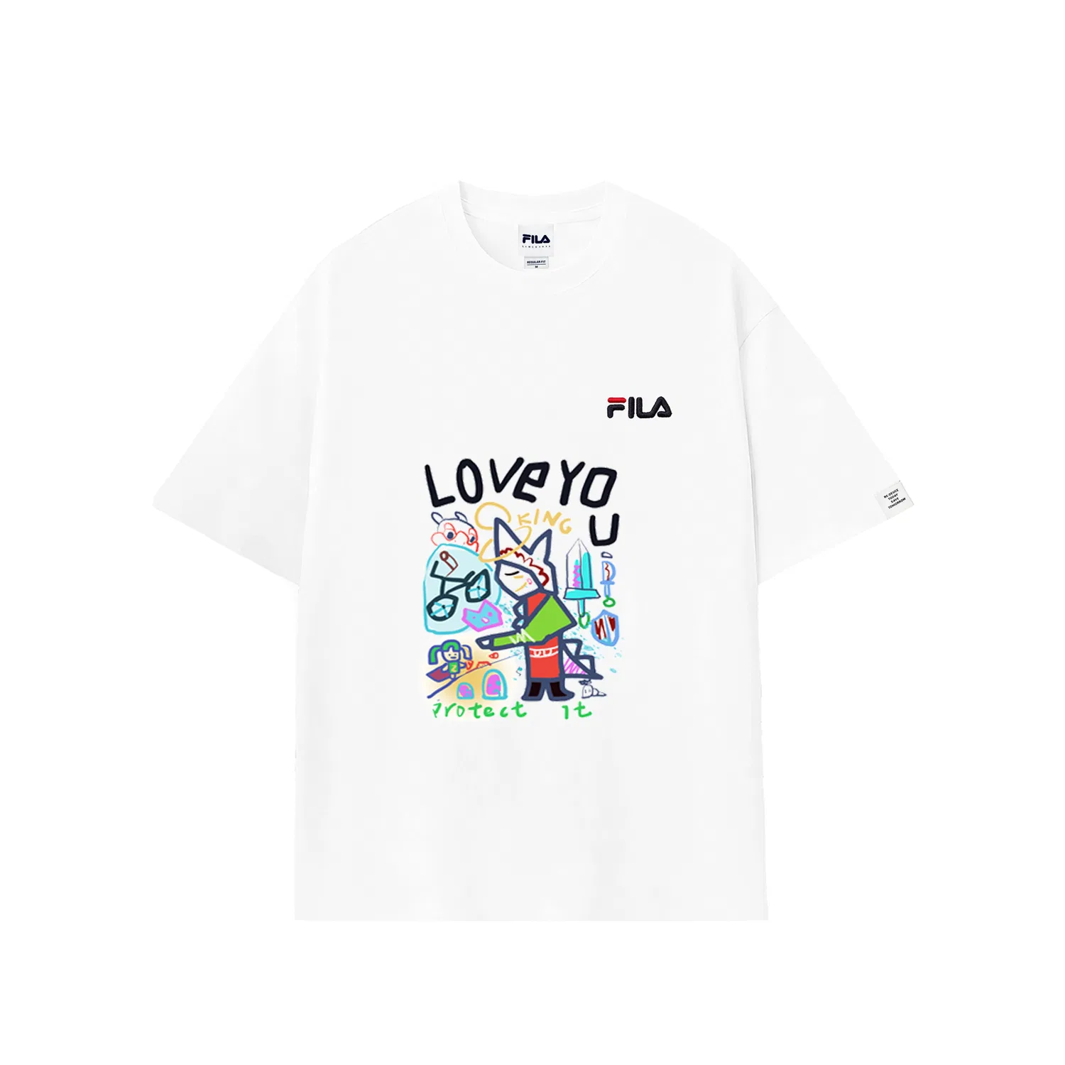 Детская футболка с принтом Gray White FILA