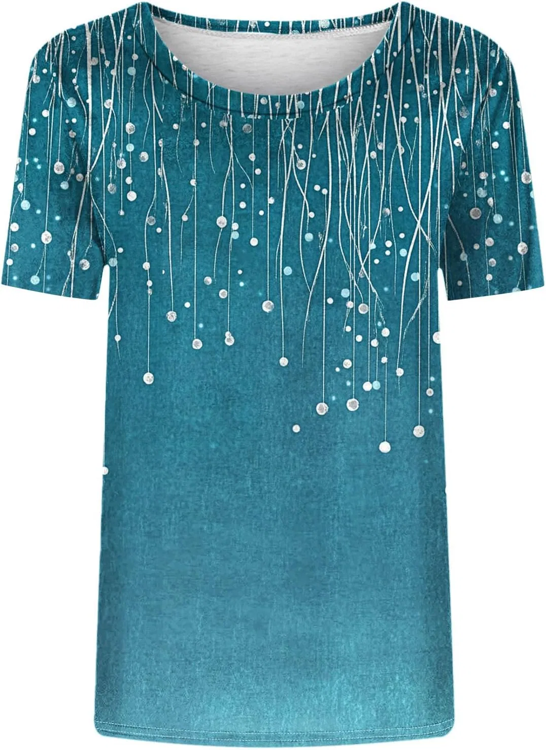Женская свободная футболка с круглым вырезом, Blue — фото 4