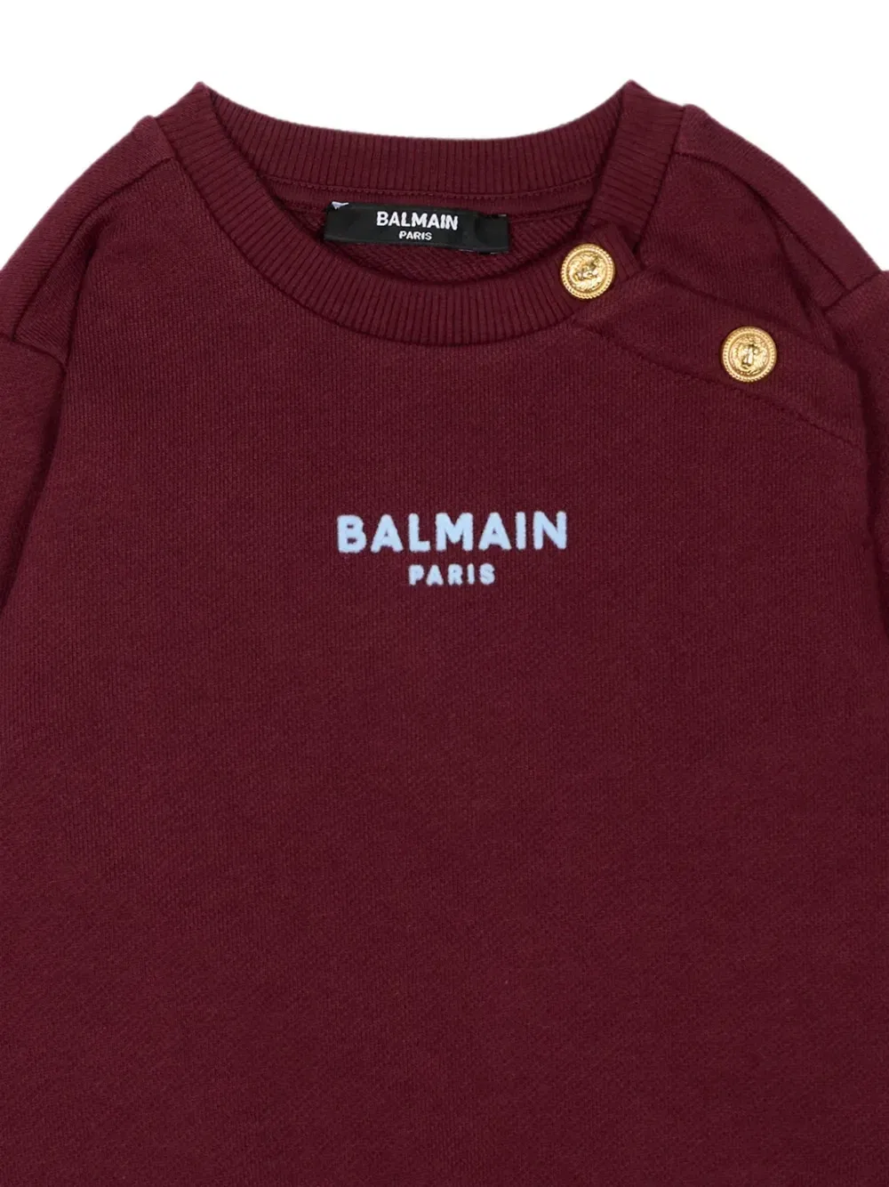 Свитер с логотипом и пуговицами Balmain Kids, красный — фото 3