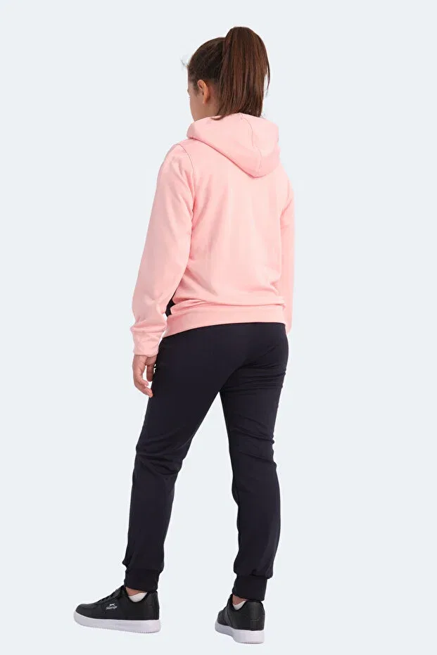 Детский спортивный костюм для девочек с длинным рукавом Slazenger, Navy Blue / Pink — фото 2