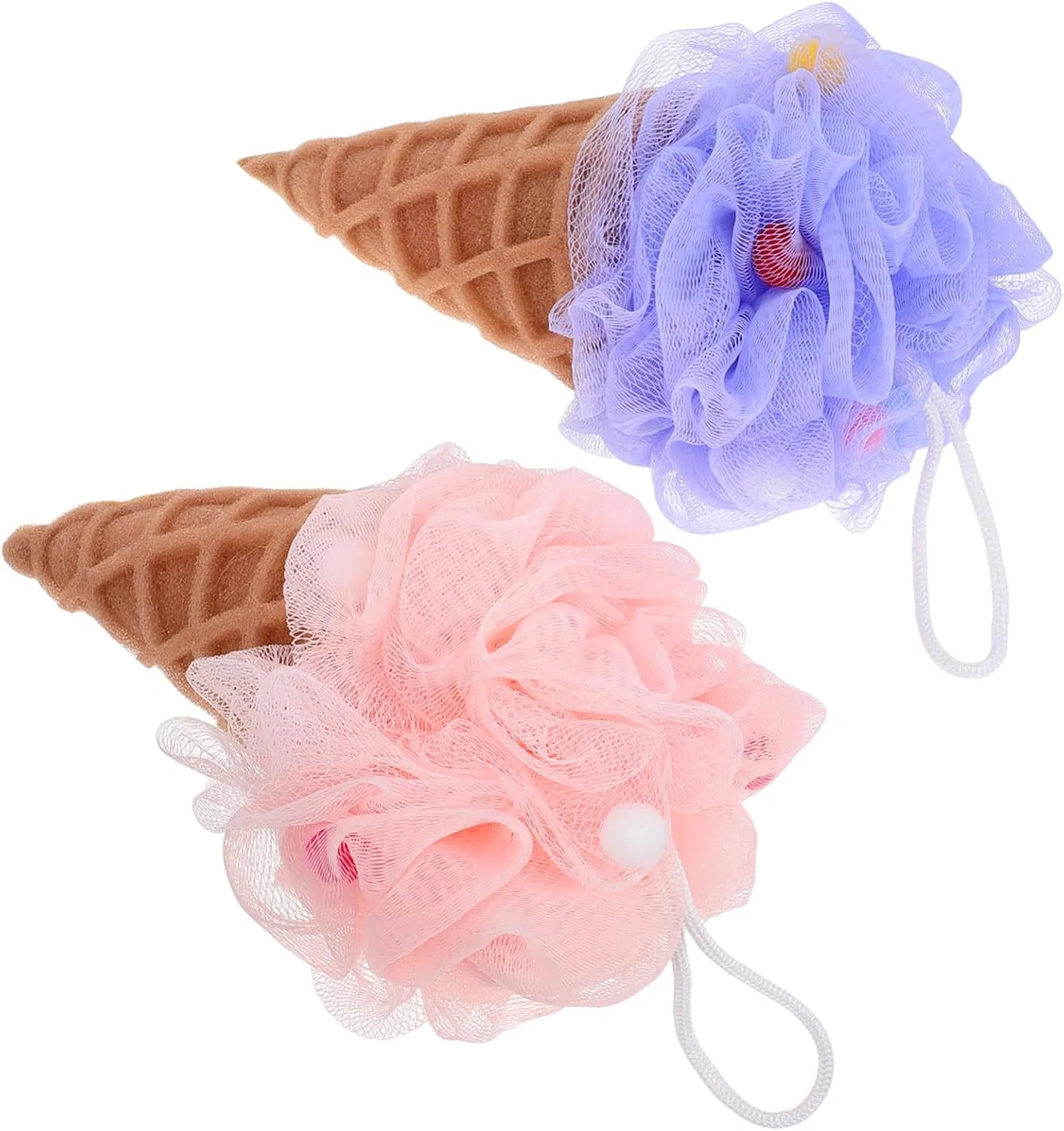 Набор мочалок для душа Ice Cream, 2 шт, ZUNOXAZ, 20x11x11 см