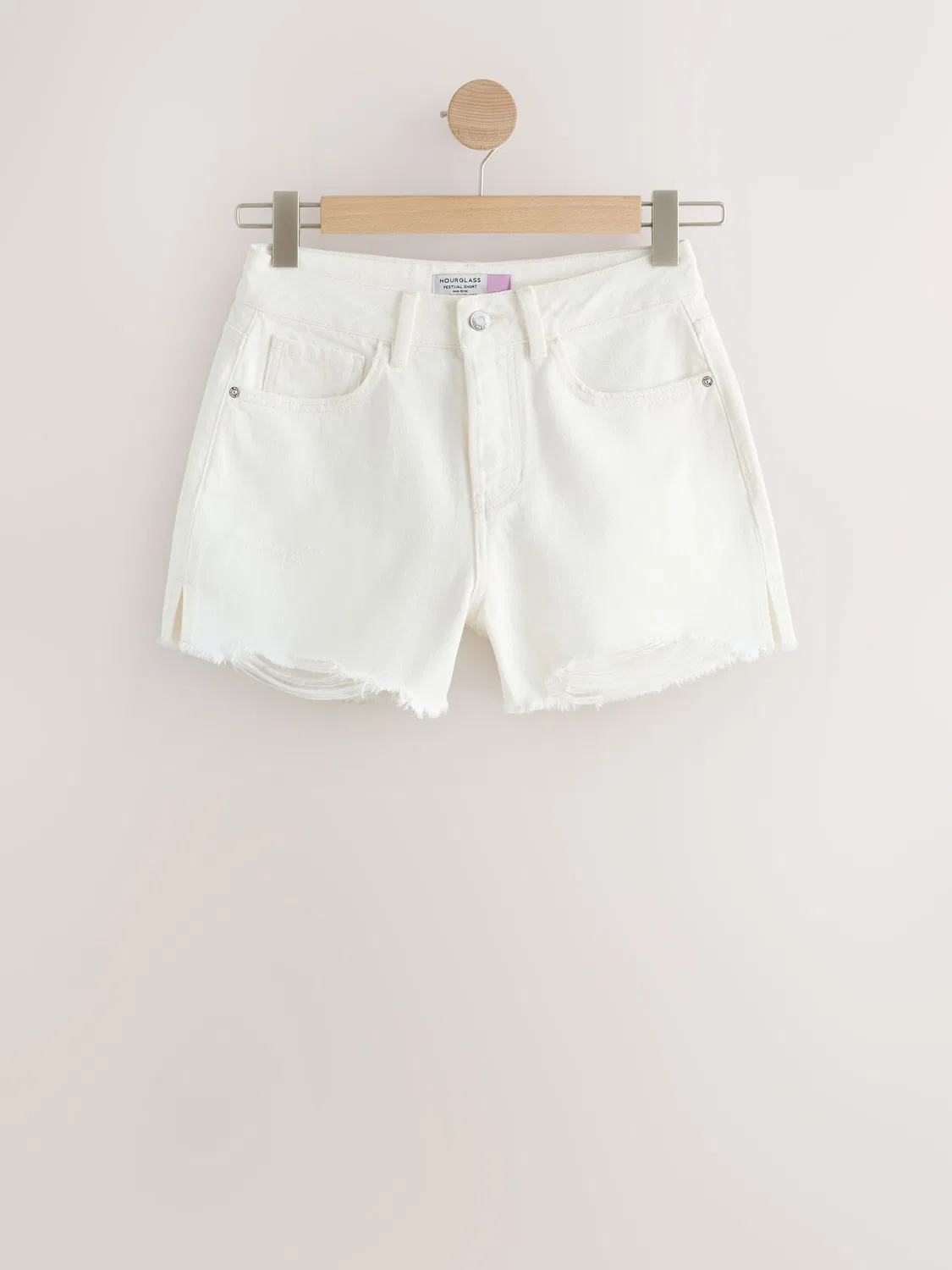 Шорты джинсовые Hourglass Raw Hem Festival Next, белый