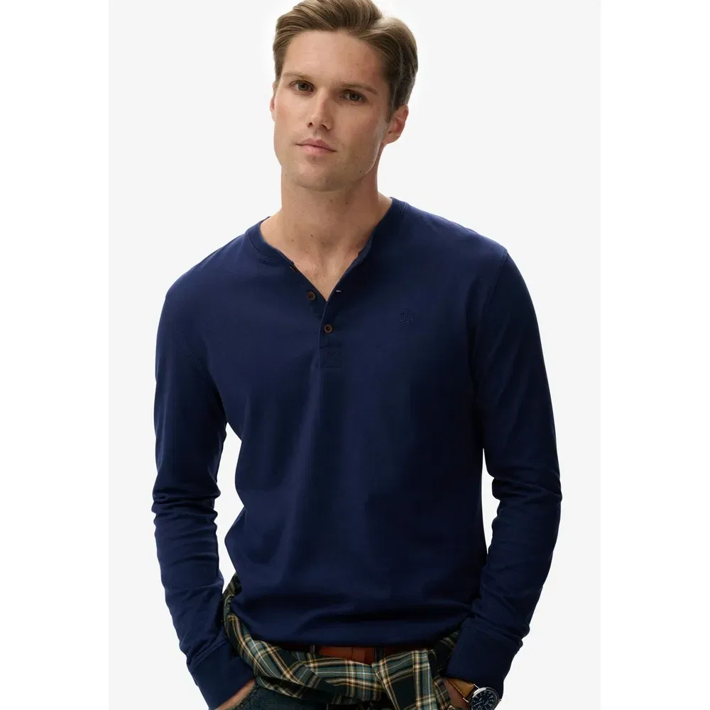 Мужская футболка с длинным рукавом Classic Essential Grandad Superdry, Blue — фото 3