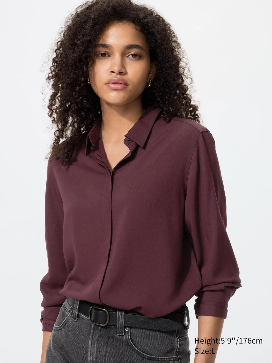 Блузка Uniqlo, женская, бордовый