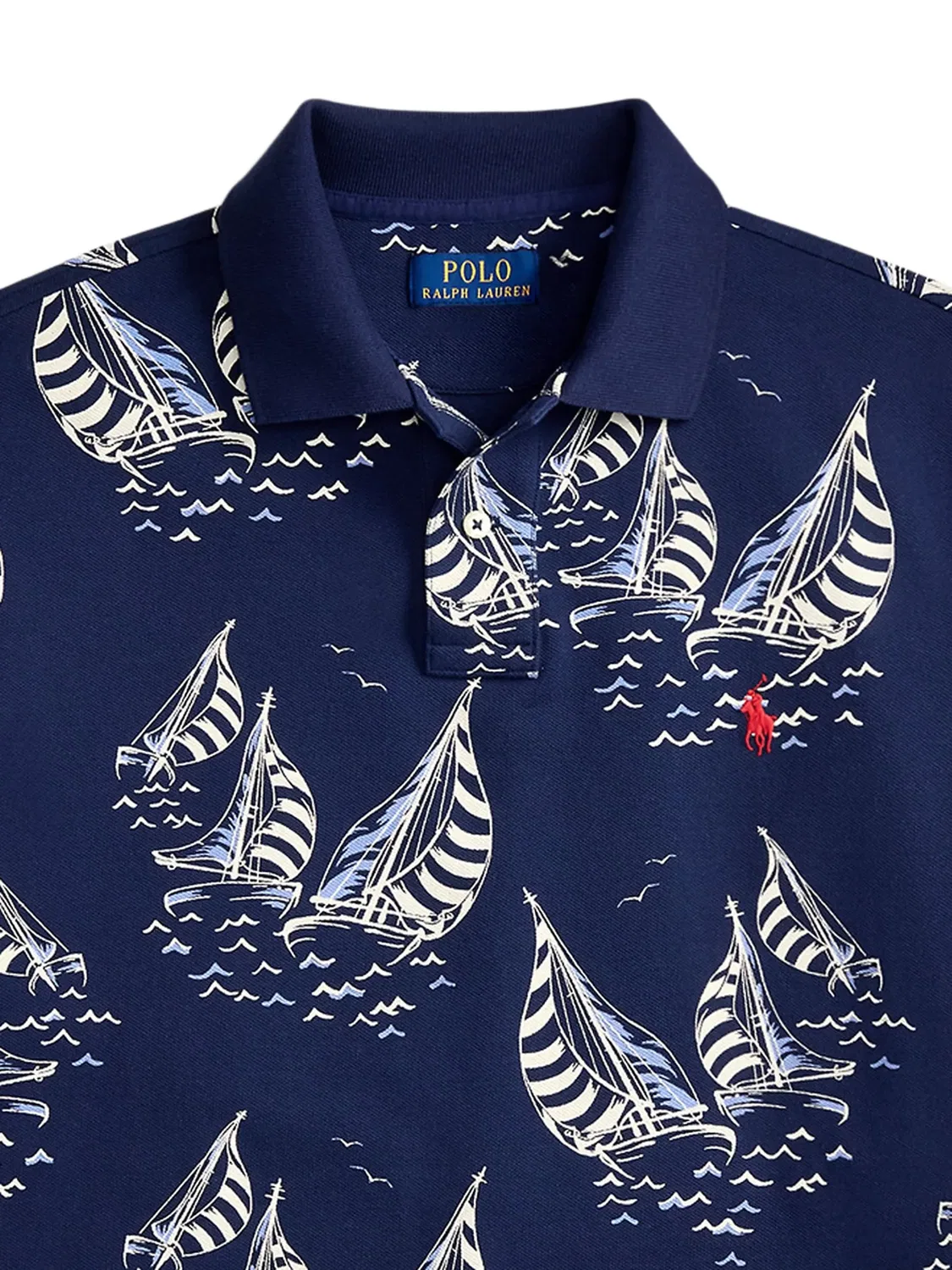 Polo Ralph Lauren Поло с принтом парусников, синий — фото 2