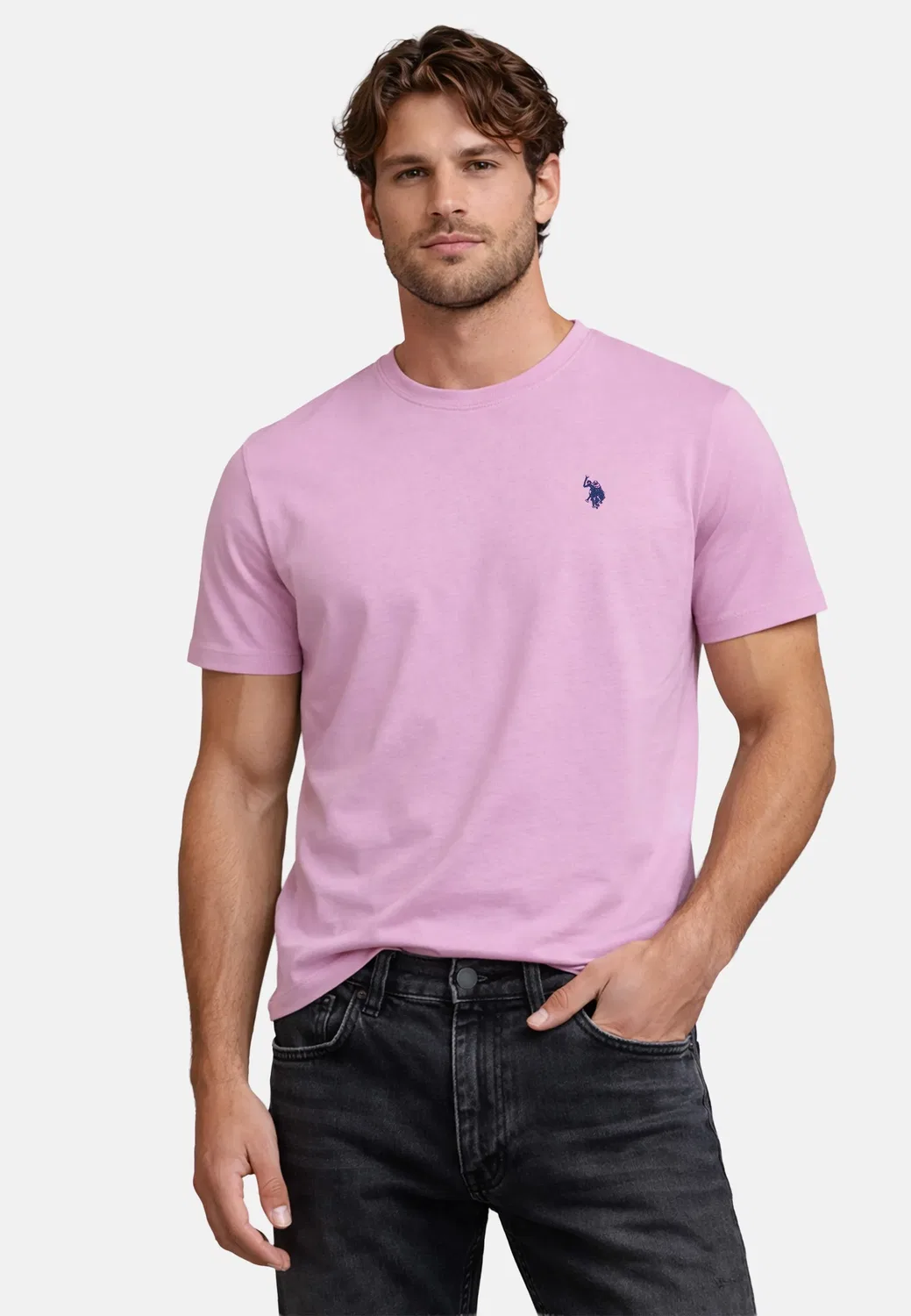 Мужская базовая футболка P-030 U.S. Polo Assn., Pink