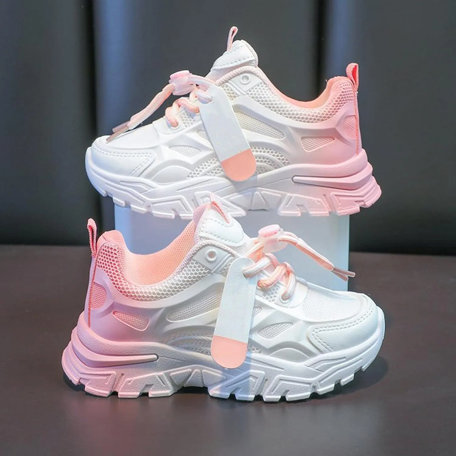 Детские кроссовки для девочек с принтом School Trainers, Pink — фото 4