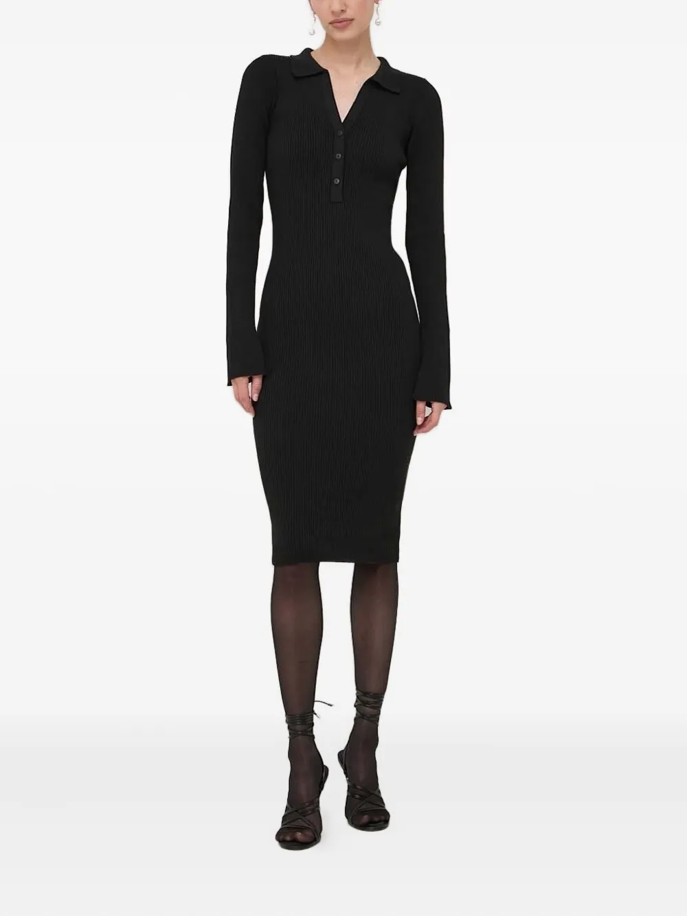 

Платье миди в рубчик La Mania, черный