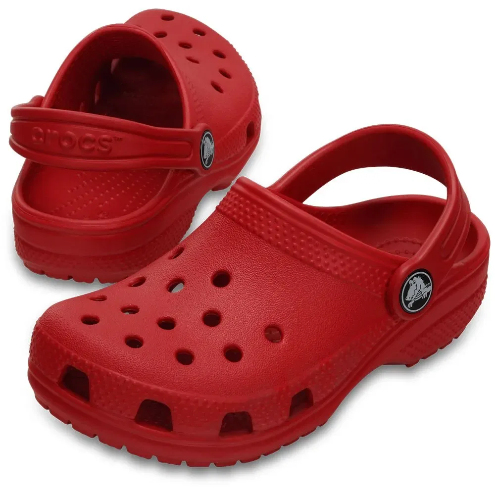 Детские клоги для девочек с pivoting heel straps Classic Crocs, Red — фото 4
