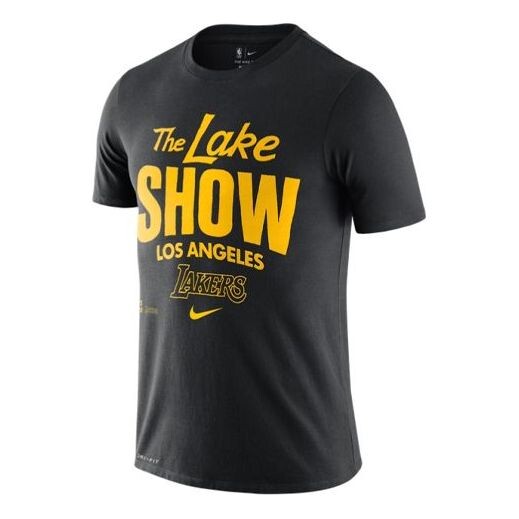 

Футболка los angeles lakers mantra dri-fit nba short sleeve black Nike, черный