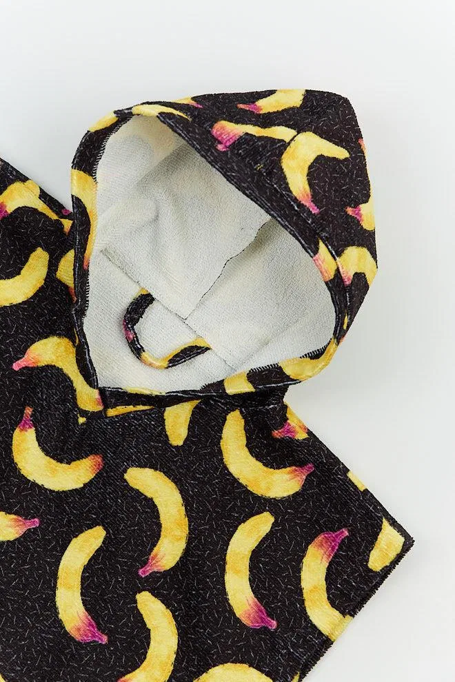 Детский пончо из махровой ткани с капюшоном Teenie Banana After Essentials, Schwarz — фото 2