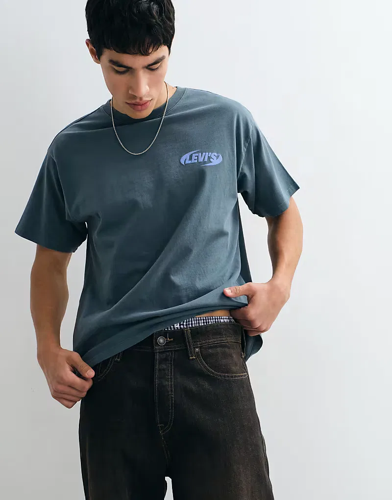 Футболка Levi's с графическим принтом на спине, темно-синий — фото 3