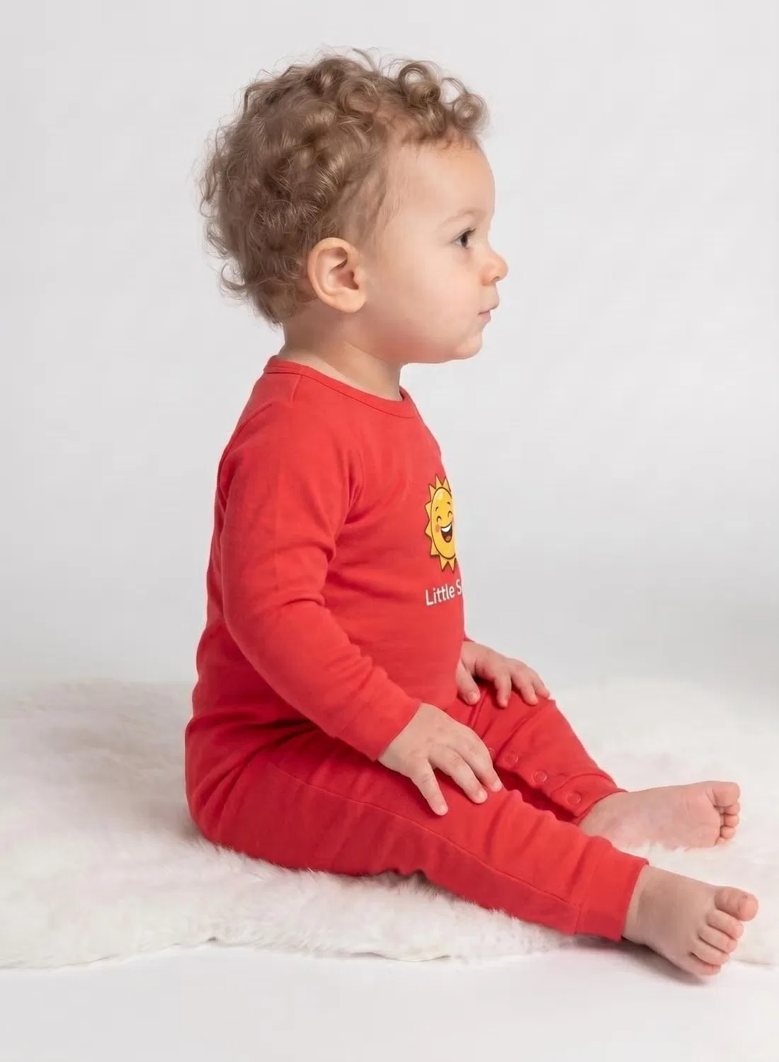 Боди-комбинезон с принтом солнца Baby little spark Babyqlo, красный — фото 4