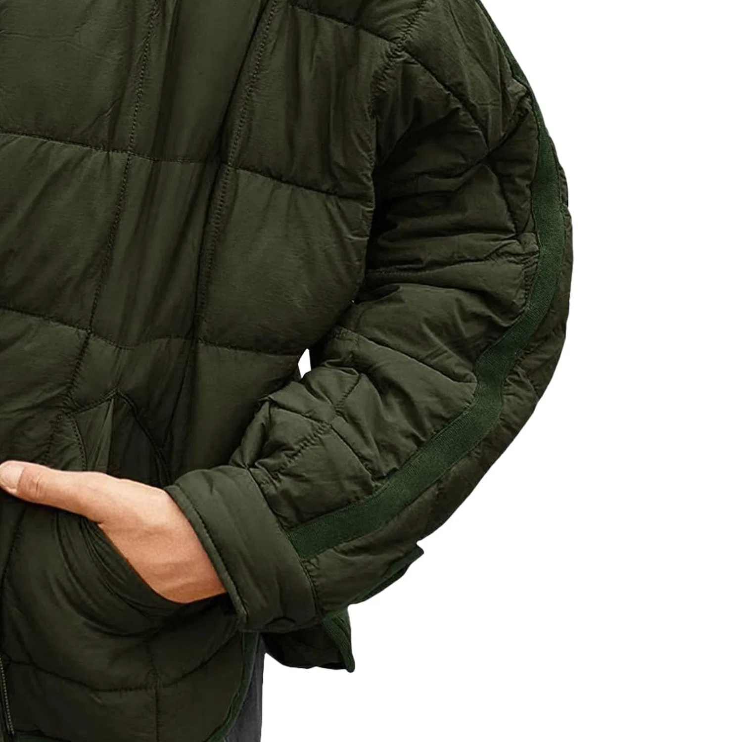 Женское утеплённое пальто с принтом, модель Packable Down Jacket, green — фото 4