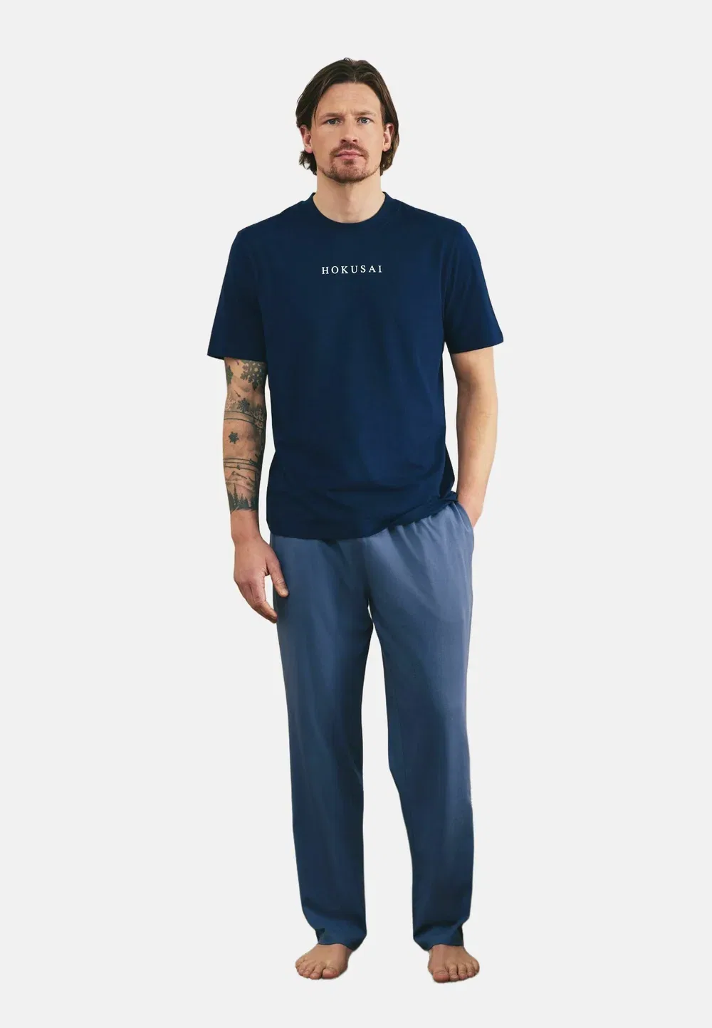 Пижамный комплект «Хокусай» с коротким рукавом, трикотажная футболка Next, Navy Blue