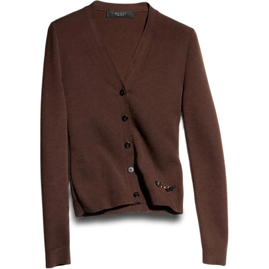Женский свитер с V-образным вырезом GUCCI, Brown