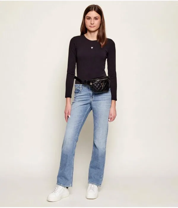 Детское боди для девочек с длинным рукавом Guess, черный — фото 2