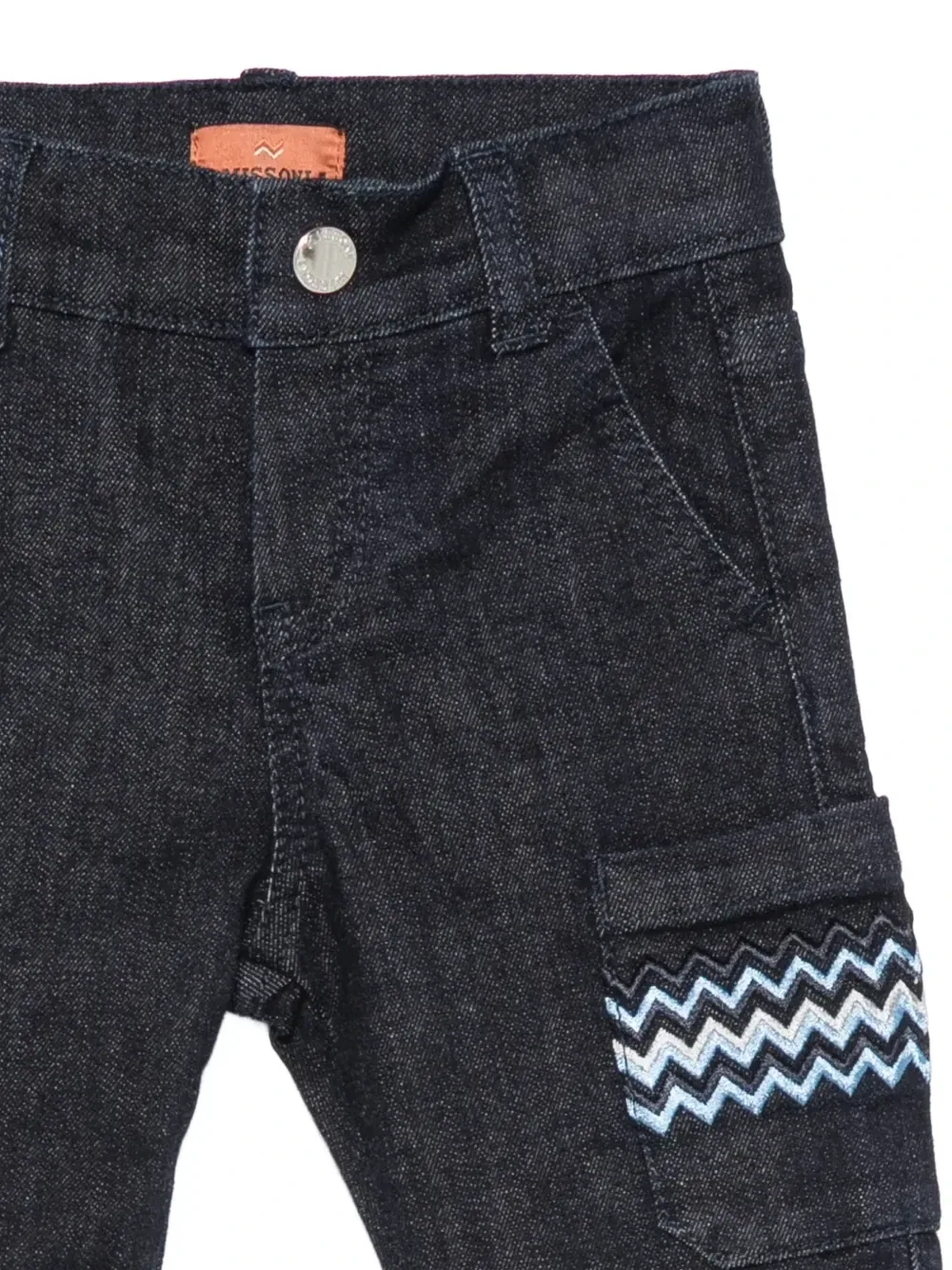 Джинсы с узором зигзаг Missoni Kids, синий — фото 3