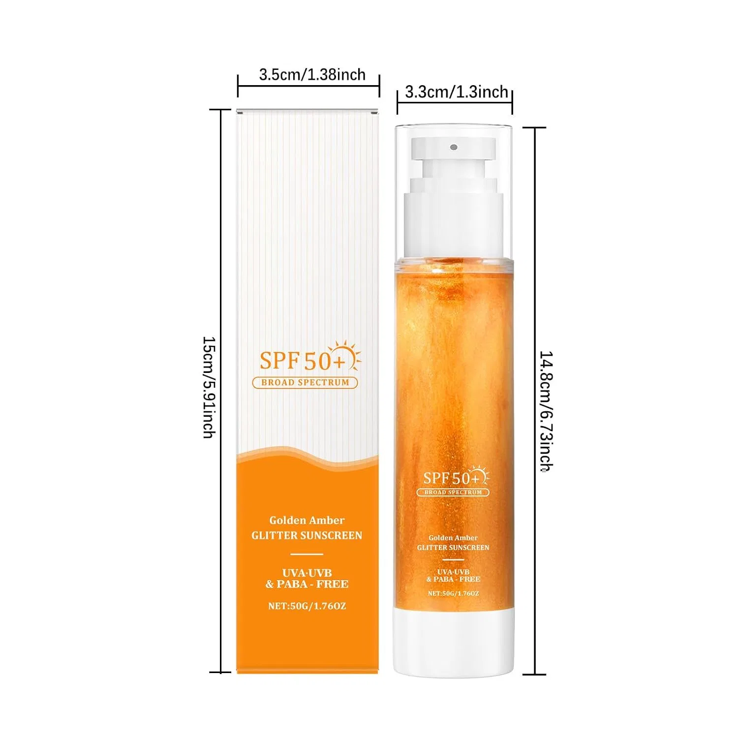 Generisch Спрей для тела с SPF Golden Amber Sun Shield Body Glow Sun Protection — фото 3