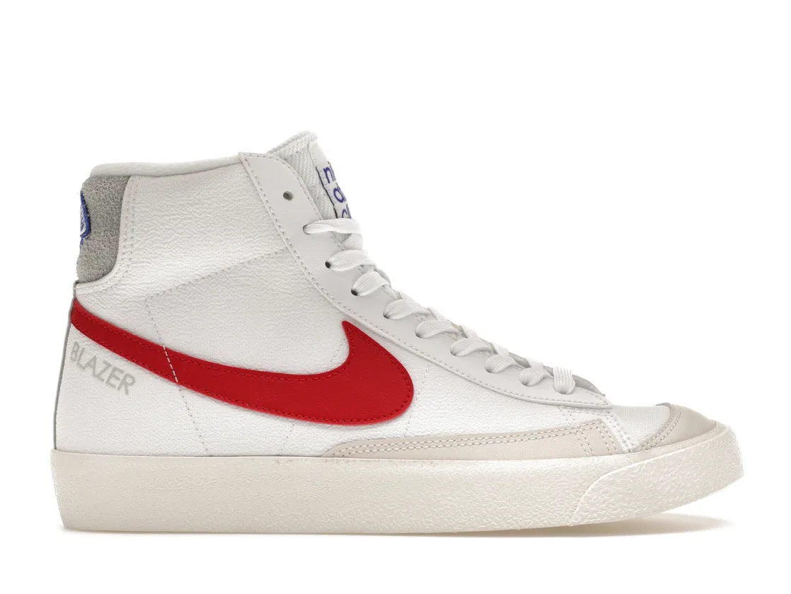 Детские кроссовки с кожаным верхом Nike Blazer Mid '77, White Light Smoke Grey Phantom Gym Red