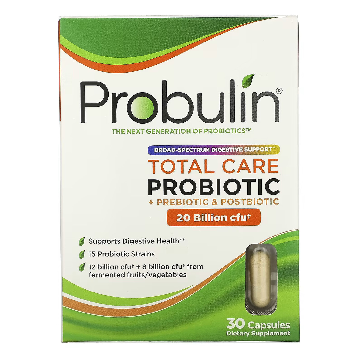 

Probulin, Total Care, пробиотик, 20 млрд КОЕ, 30 капсул