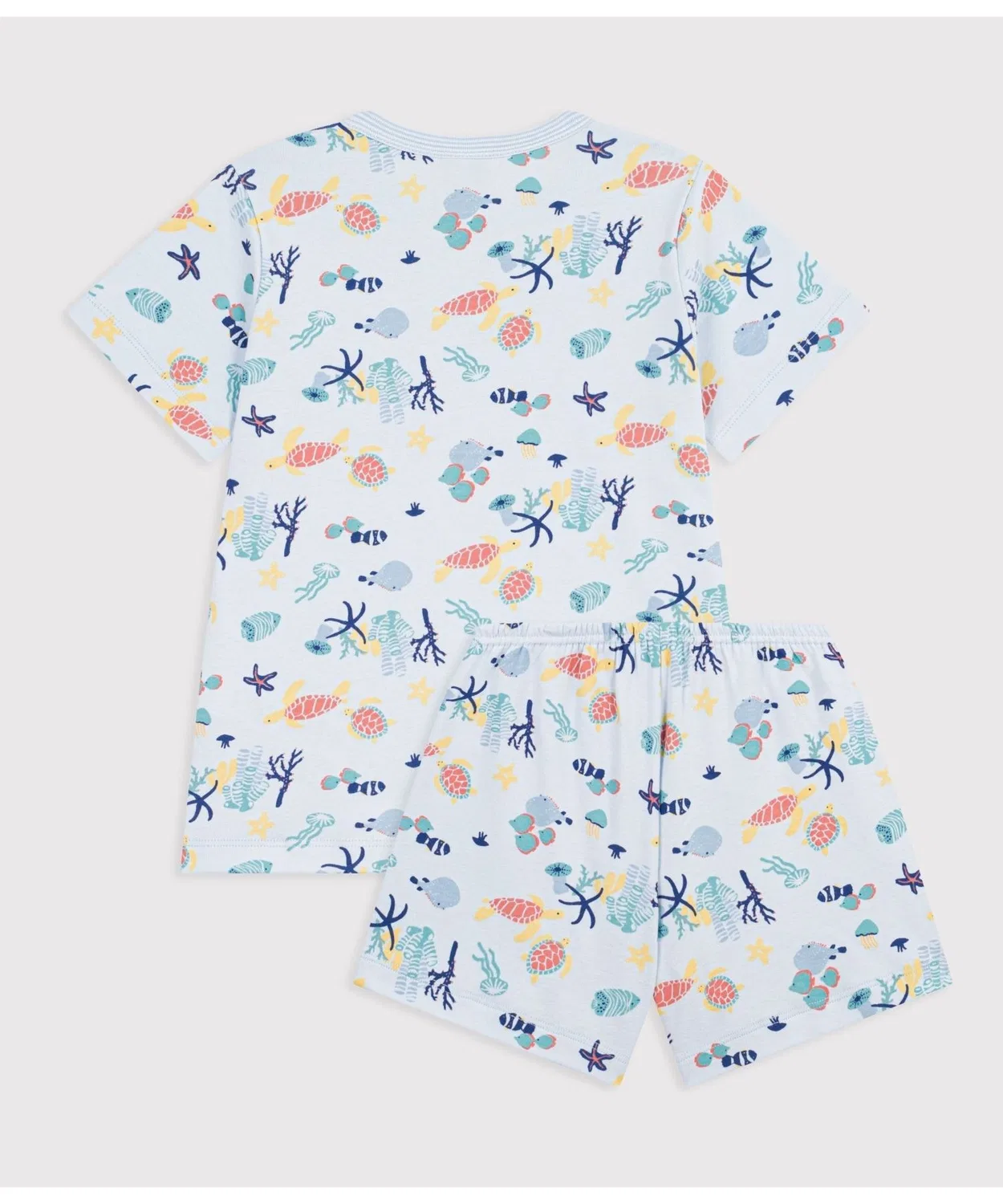 Детская пижама с коротким рукавом с морским принтом Light Blue PETIT BATEAU — фото 3
