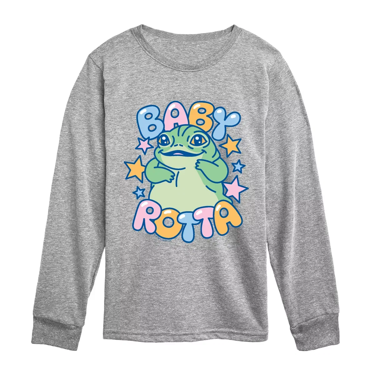 Детская футболка с длинным рукавом с принтом Star Wars Kawaii Baby Rotta Star Wars, Athletic Heather