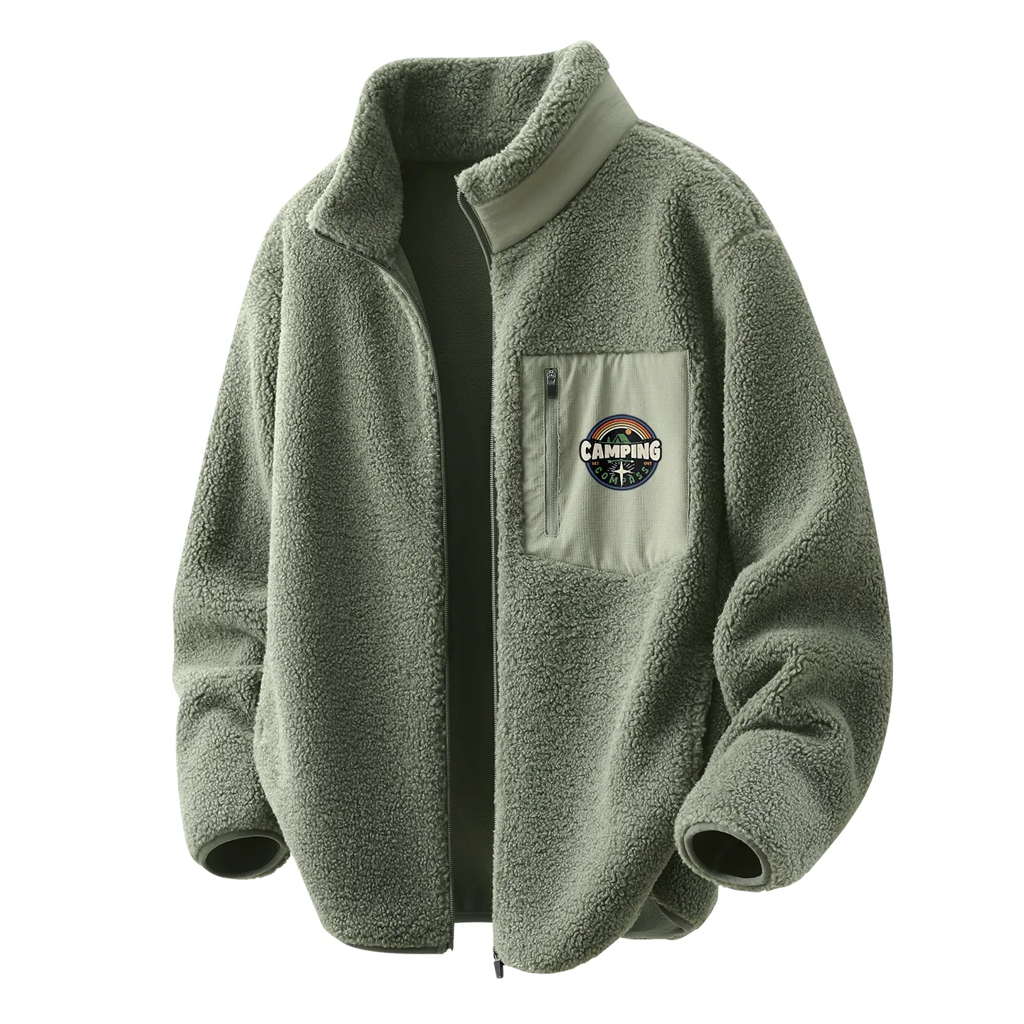 Детское пальто с двусторонним флисом Camping Starlight Chest Logo MINISO, Palm Green