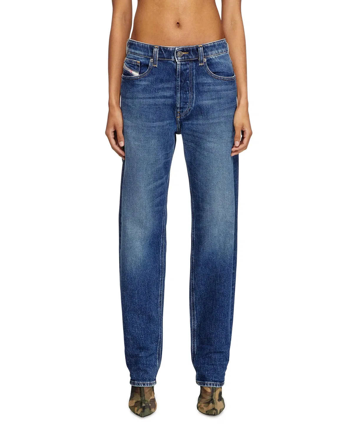 Женские джинсы прямого кроя с низкой посадкой Diesel, Azul Denim