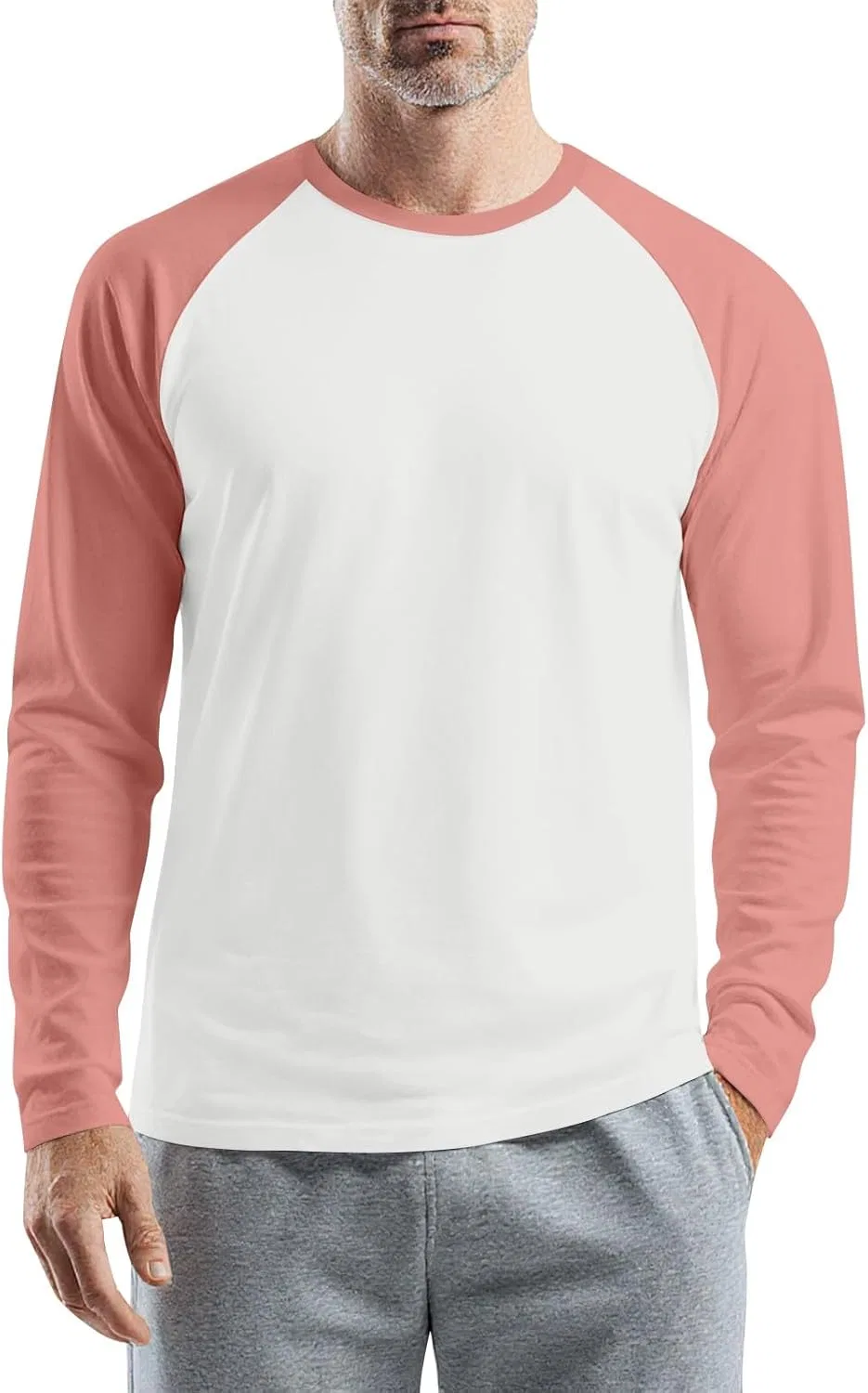 Мужская футболка с длинным рукавом OMING, Pink