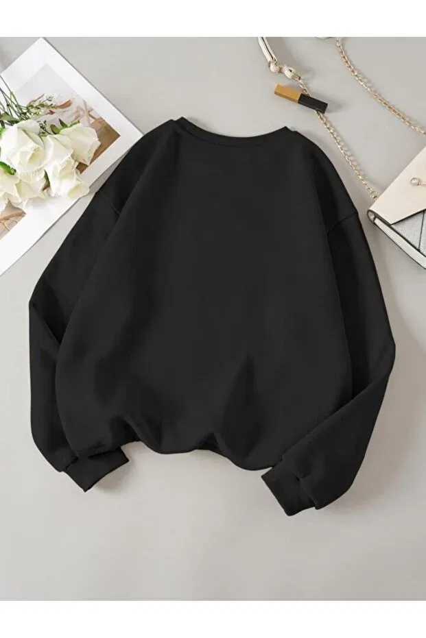 Детские свитшот для девочек с принтом We are bears Serays Moda, Black — фото 2
