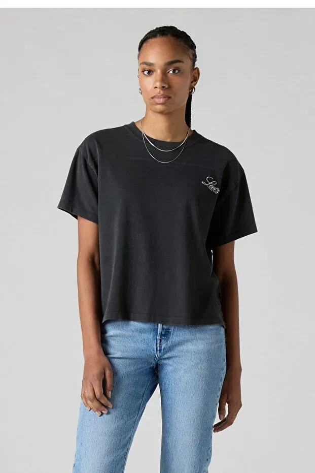 Женская футболка с принтом Vintage Sport Script Pirat Levi's, Black