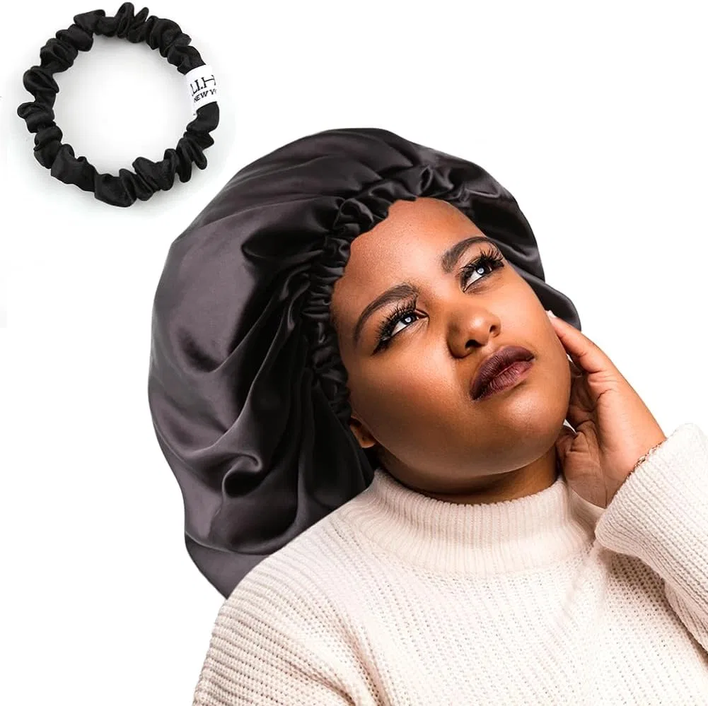 Шапочка для душа ELIHAIR, двусторонняя, регулируемая, XXL, Dark Black