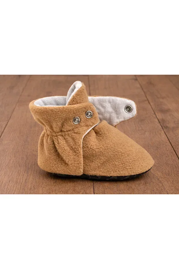 Детские тапочки для новорожденных хлопковые Organic cotton lined Pico Baby, Brown — фото 2